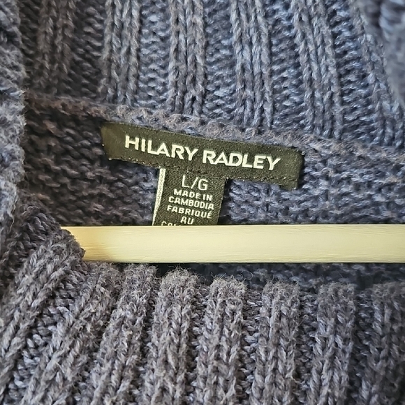 Hilary Radley Navy Cowl Neck Sweater - Picture 2 of 6